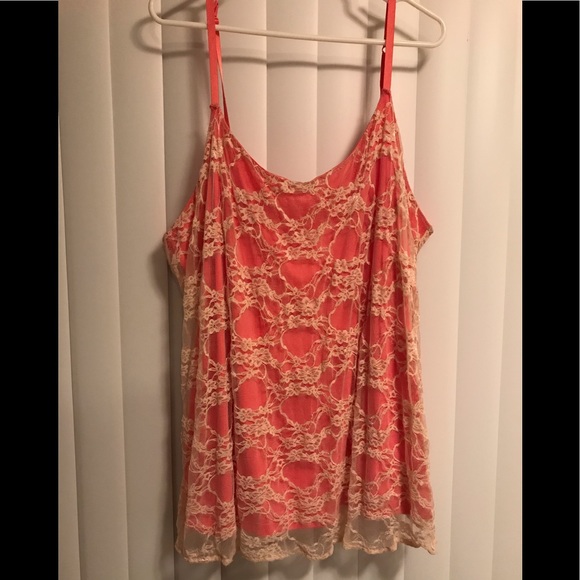 Lane Bryant Tops - Tank top, lace overlay